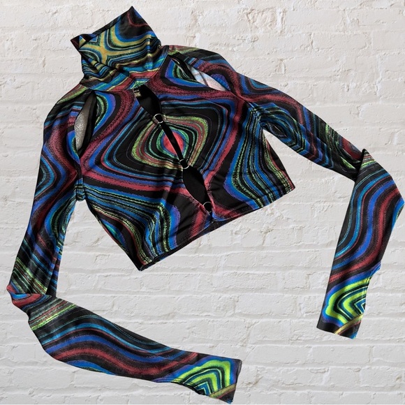 AFRM MAUI TOP IN ELECTRIC SWIRL, SIZE XS - Picture 2 of 6